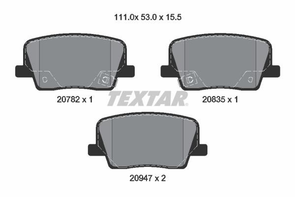 Textar 2078201 Brake Pad Set, disc brake 2078201