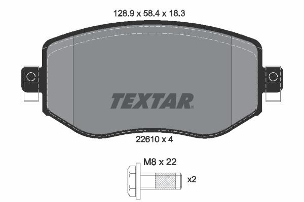 Textar 2261001 Front disc brake pads, set 2261001