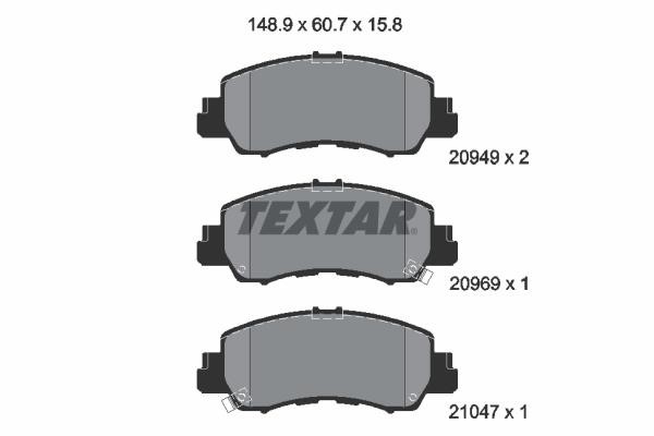 Textar 2094901 Brake Pad Set, disc brake 2094901