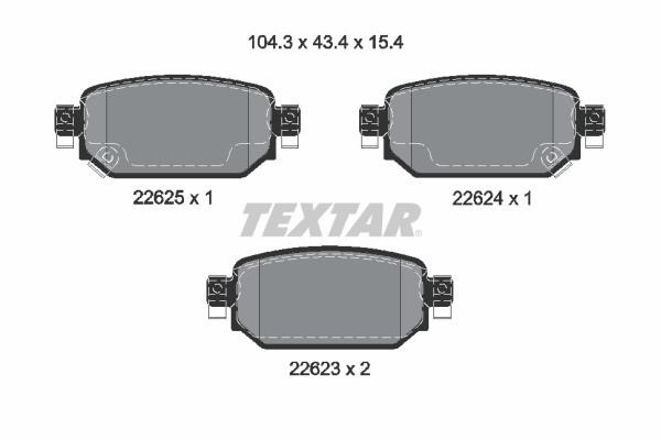 Textar 2262301 Brake Pad Set, disc brake 2262301