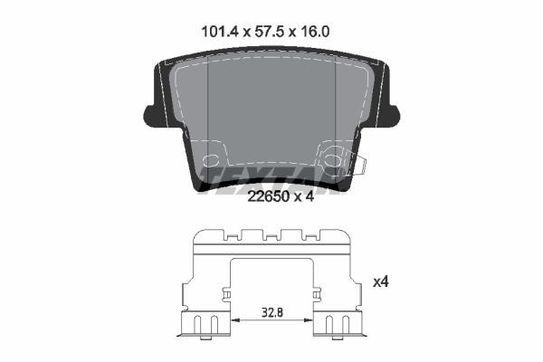 2265001 Textar Brake pad set