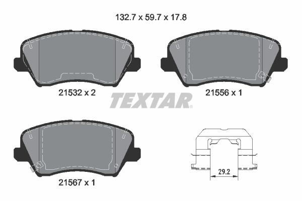 Textar 2153201 Brake Pad Set, disc brake 2153201