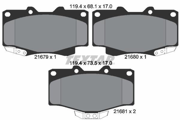 Textar 2167907 Brake Pad Set, disc brake 2167907