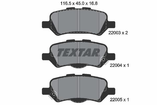 Textar 2200301 Brake Pad Set, disc brake 2200301
