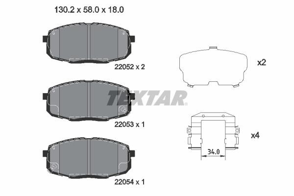 Textar 2205203 Brake pad set 2205203 2205203 Textar Brake pad set