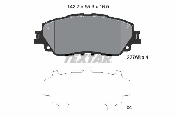 Textar 2276801 Front disc brake pads, set 2276801