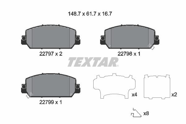 Textar 2279701 Brake Pad Set, disc brake 2279701