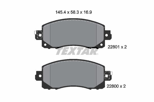 Textar 2280001 Brake Pad Set, disc brake 2280001