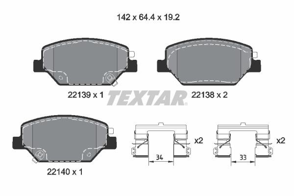 Textar 2213901 Brake Pad Set, disc brake 2213901