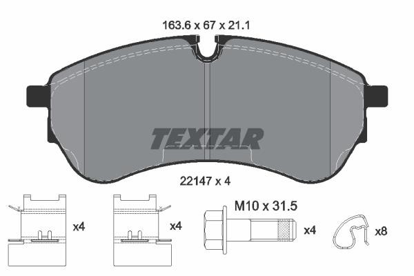 Textar 2214701 Front disc brake pads, set 2214701