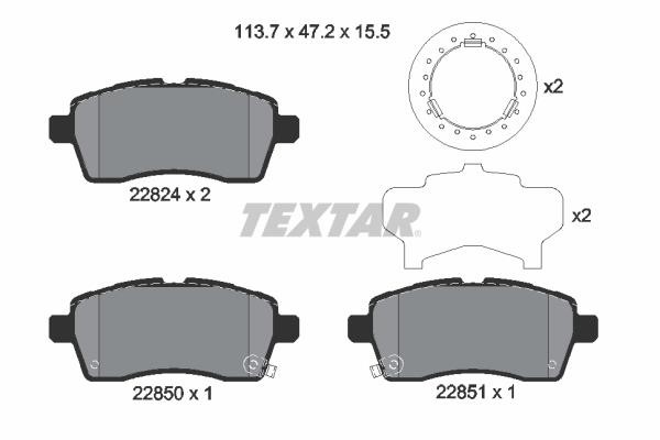 Textar 2282401 Brake pad set 2282401 2282401 Textar Brake pad set