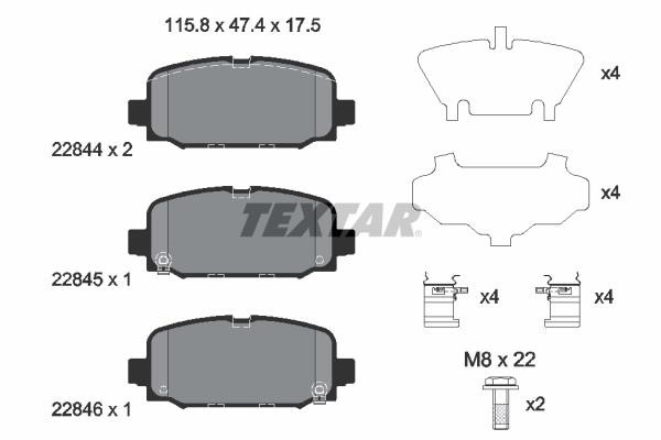 Textar 2284401 Brake Pad Set, disc brake 2284401
