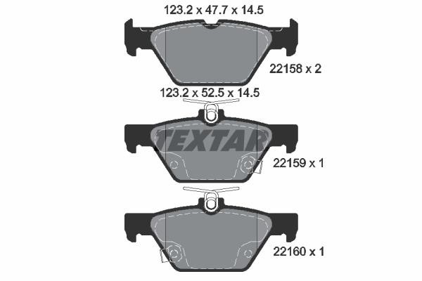 Textar 2215801 Brake Pad Set, disc brake 2215801