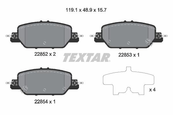Textar 2285201 Brake Pad Set, disc brake 2285201