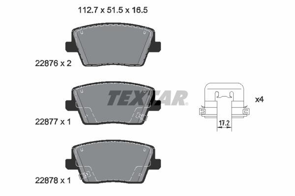 Textar 2287601 Brake Pad Set, disc brake 2287601