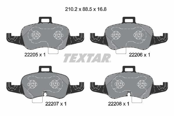 Textar 2220501 Brake Pad Set, disc brake 2220501