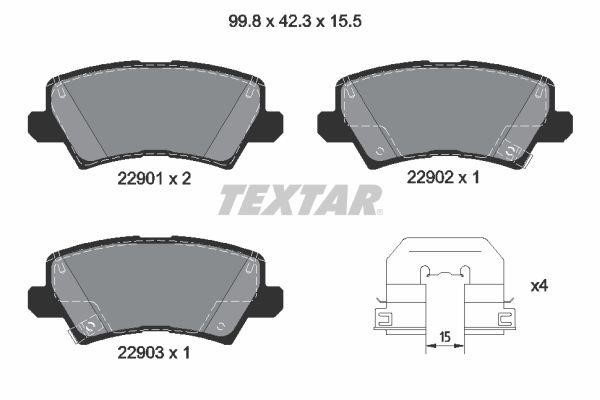 Textar 2290101 Brake Pad Set, disc brake 2290101
