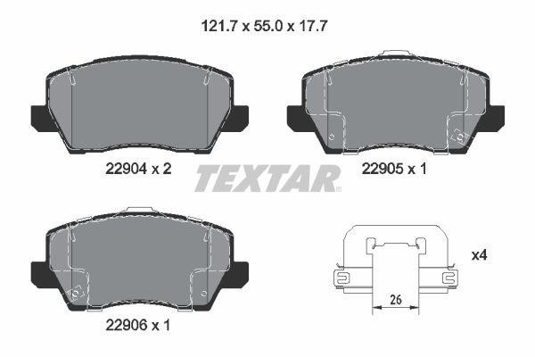 Textar 2290401 Brake Pad Set, disc brake 2290401