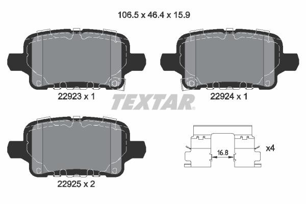 Textar 2292301 Brake Pad Set, disc brake 2292301