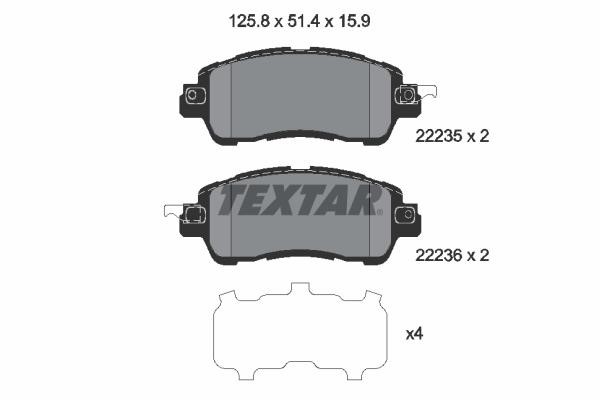 Textar 2223501 Brake Pad Set, disc brake 2223501