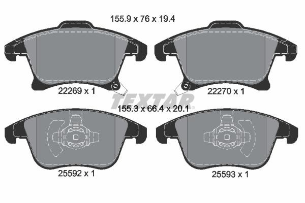 Textar 2226901 Brake pad set 2226901 2226901 Textar Brake pad set