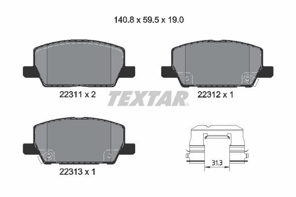 Textar 2231102 Brake Pad Set, disc brake 2231102