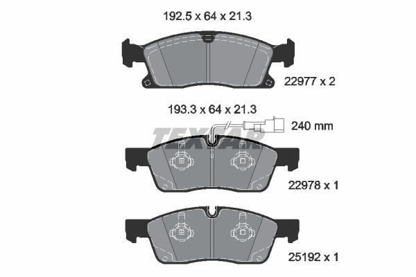 Disc brake pad set Maserati: 2297701 Textar Brake pad set