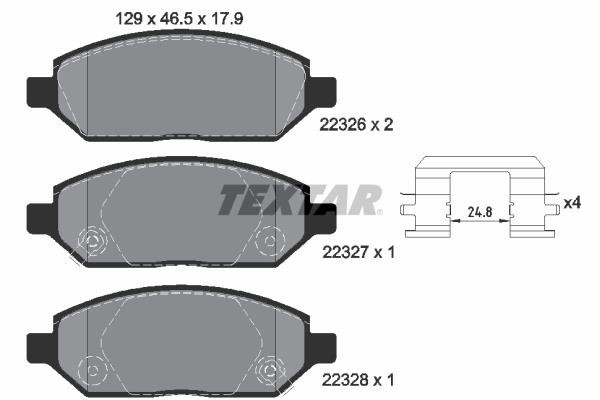 Brake pad kit Opel Karl: 2232601 Textar Brake pad set
