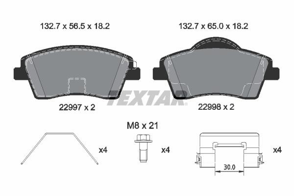 Brake pad kit Volvo Xc40: 2299701 Textar Brake pad set