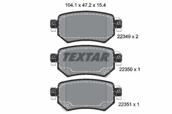 Textar 2234901 Brake Pad Set, disc brake 2234901