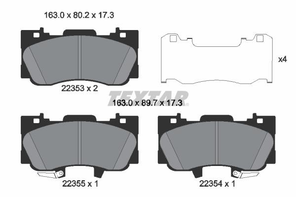 Textar 2235301 Front disc brake pads, set 2235301