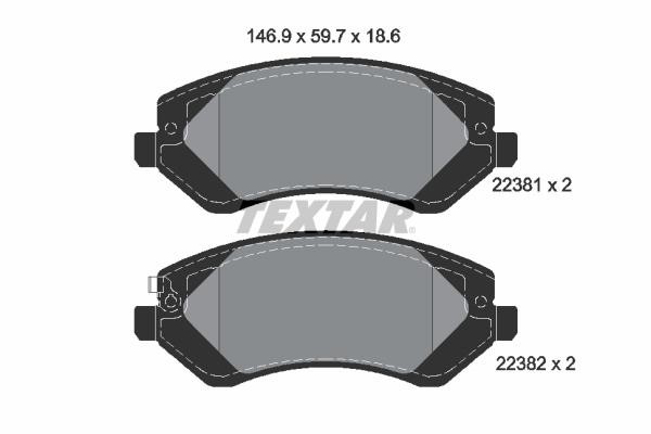 Textar 2238101 Brake Pad Set, disc brake 2238101