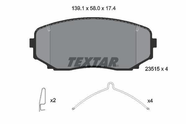 Textar 2351503 Front disc brake pads, set 2351503