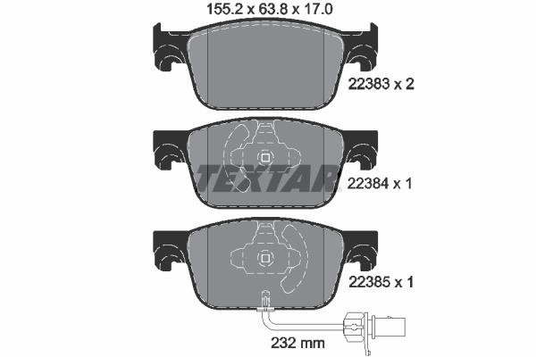 Textar 2238301 Brake Pad Set, disc brake 2238301