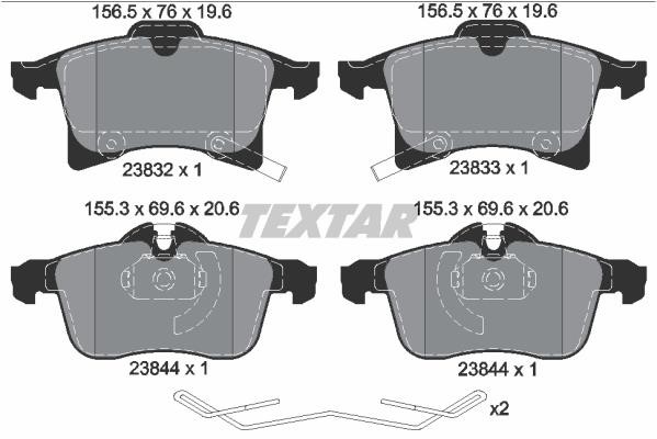 Brake pad Opel Corsa E: 2383204 Textar Brake pad set