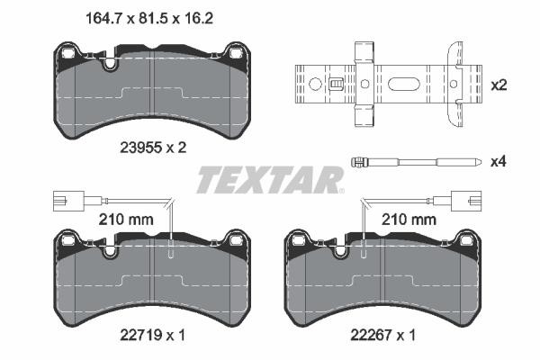 Brake pad kit Alfa Romeo Giulia: 2395503 Textar Brake pad set