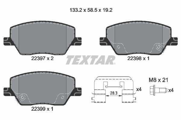 Textar 2239701 Brake Pad Set, disc brake 2239701