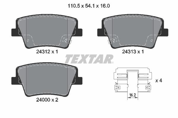 Textar 2431201 Brake Pad Set, disc brake 2431201