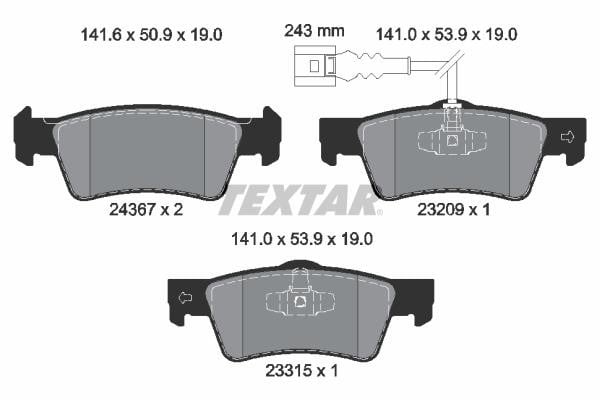 Textar 2436704 Brake pad set 2436704 2436704 Textar Brake pad set
