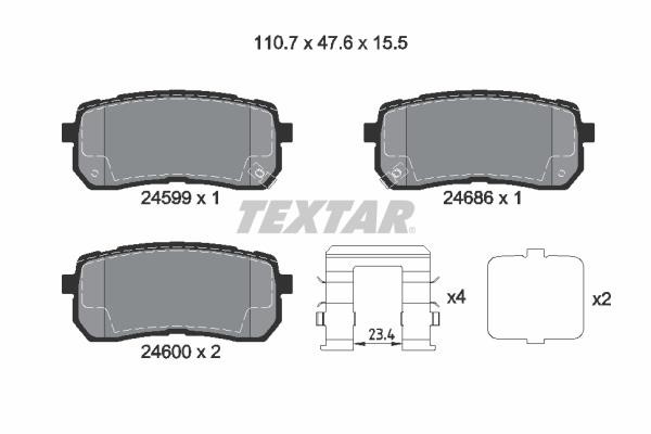 Textar 2459904 Brake Pad Set, disc brake 2459904