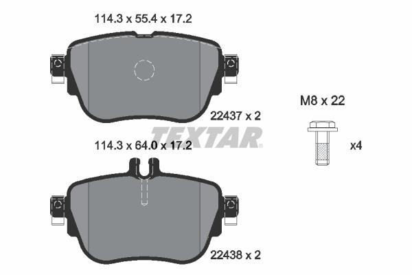 Textar 2243701 Brake Pad Set, disc brake 2243701