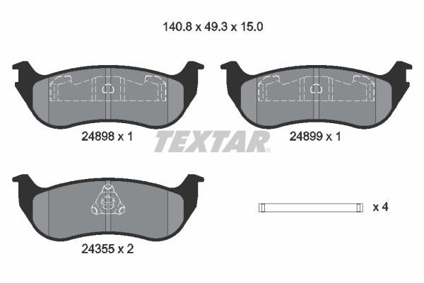 Textar 2489803 Brake Pad Set, disc brake 2489803