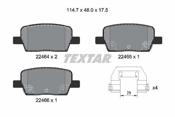 Textar 2246401 Brake Pad Set, disc brake 2246401