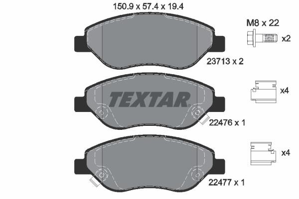 Textar 2247601 Brake Pad Set, disc brake 2247601