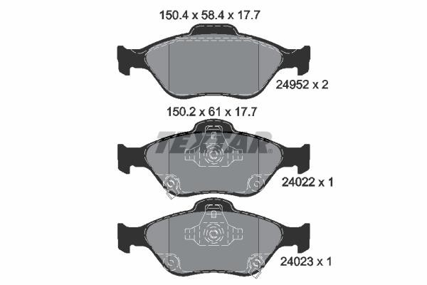 Textar 2495201 Brake pad set 2495201 2495201 Textar Brake pad set