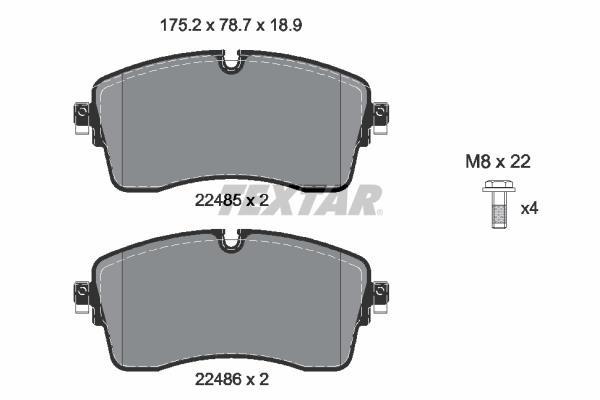 Textar 2248503 Brake Pad Set, disc brake 2248503