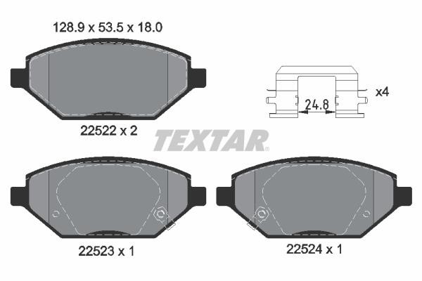 Brake pad Opel Karl: 2252201 Textar Brake pad set