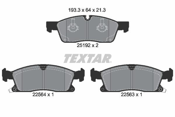 Textar 2519207 Brake Pad Set, disc brake 2519207