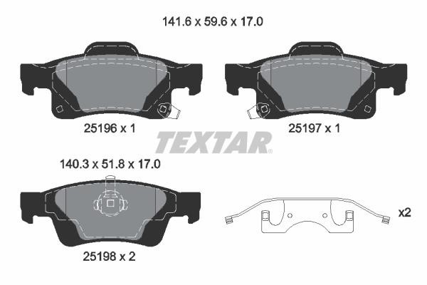 Textar 2519603 Brake Pad Set, disc brake 2519603