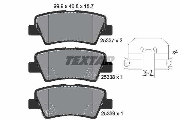 Textar 2533703 Brake Pad Set, disc brake 2533703
